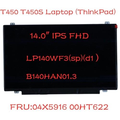 New for Lenovo Thinkpad Thinkpad T450 T450S laptop LCD pane 14" FHD IPS Lcd screen SD10A09784 04X5255 Adjustable brightnes