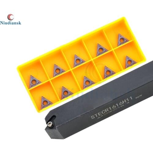 1pc STECR1616H11 External Turning Tool Holder STECL1616H11 Arbor CNC Lathe Tools 10pcs TCMT1102 Carbide Inserts Lathe Tools Suit