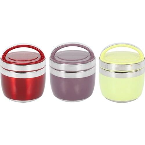 1500 Ml Portable Stainless Steel 2 Tier Insulated Rice Box Students Kids Food Box Food Container Thermo Lunch Box