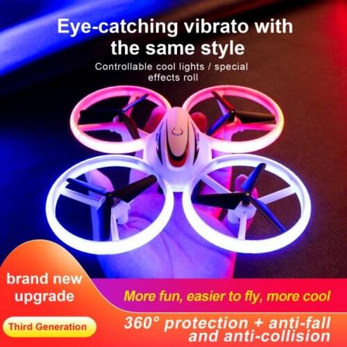 YL Mini-UAV Drone S123 RC Quadrocopter Handheld Aircraft With Colorful Lights 360 Protection Anti-fall 3D Flips And Roll RC Toys
