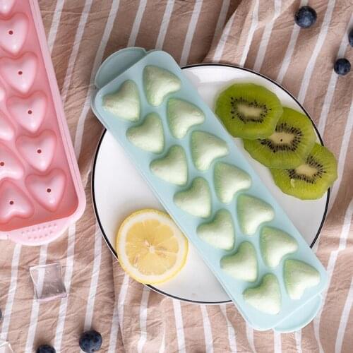 14 Grid 3D Random Colors Of Heart And Round Plastic Ice Molds Home Bar Party DIY Ice Cube Makers Kitchen DIY Ice Cream Moulds