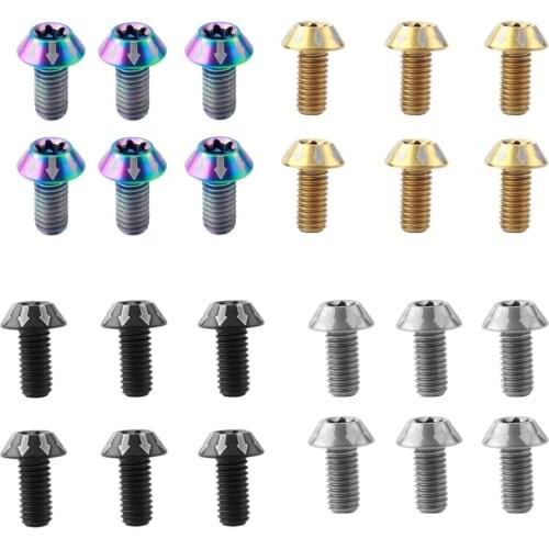 6 Count Titanium Ti Bike Disc Rotor Bolt Brake Discs Mounting Screws M5 x14 mm