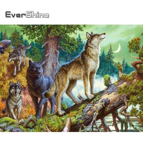 Evershine Diamond Painting Wolf New Arrival Diamond Mosaic Animal DIY Cross Stitch Embroidery Rhinestone Picture Wall Decor