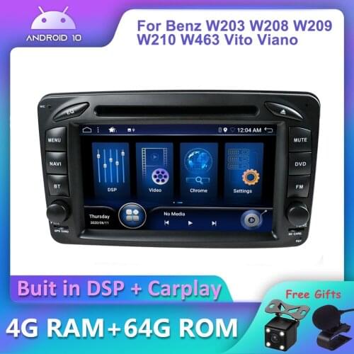 Bosion Android 10.0 DSP CarPlay Car Radio Multimedia Player For Mercedes Benz CLK W203 W208 W209 W210 W463 Vito Viano 2 din GPS