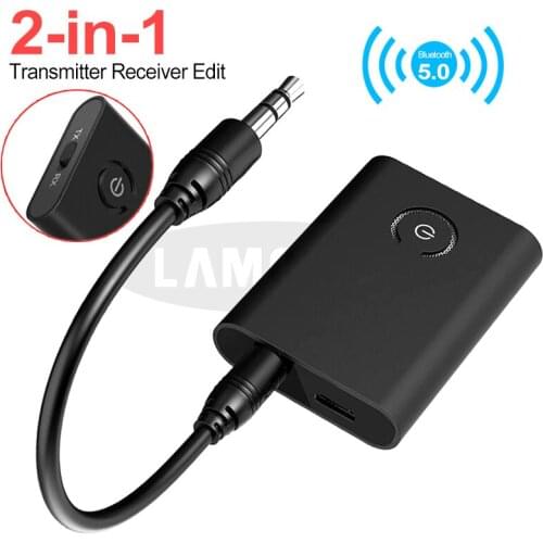 2 IN 1 Wireless Bluetooth 5.0 Adapter Bluetooth Transmitter HIFI Bluetooth Receiver For Speaker with Audio 3.5mm Jack Cable