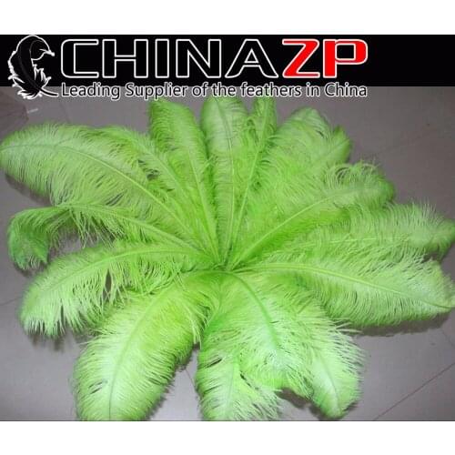 CHINAZP Factory Large Size 65~70cm (26"~28") 50pcs/lot Top Quality Dyed Lime Green Ostrich Feathers