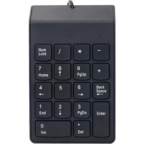 USB Numeric Keypad,USB 18 Key Number Numeric Keypad Keyboard for Laptop Desktop Computer PC- Black