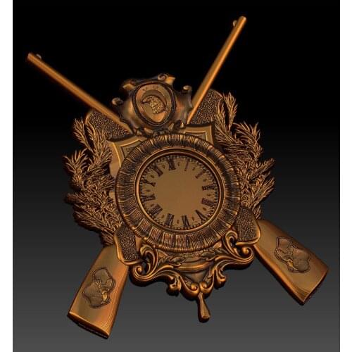 Digital file in STL format clock for CNC 3D relief carving engraving C36-26