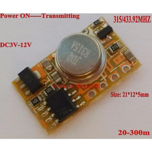 Detector Sensor Transmitting Module Remote Control Board 1 CH Transmitter Module Power ON Transmitting Signal EV1527 315MHZ