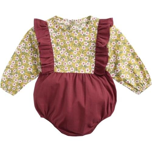 Floral home cute Newborn baby girls spring summer baby Romper girl romper Infant cotton Jumpsuit for kids new born baby clothes