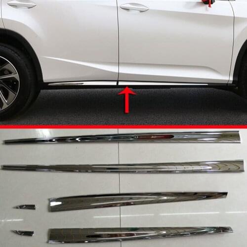 For Lexus RX Class RX350 RX405h 2016 2017 2018 ABS Chrome Side Door Body Molding Moulding Trim