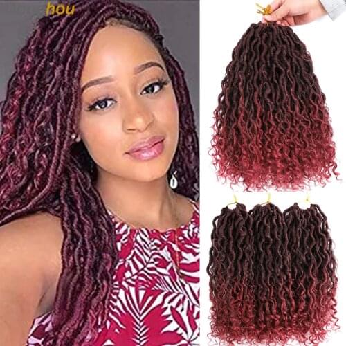 River Locs Goddess Crochet Hair Extension Synthetic Locks Hair Naturel Crochet Ombre Braiding Curly End Gypsy Passion Twist Hair
