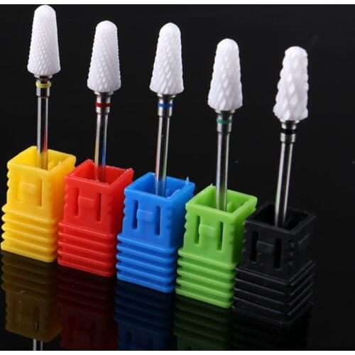 Ceramic Milling Cutter For Manicure Electric Rotary Manicure Machine Drill Bit Tool Nail Sanding Cap For Removing Nail Gel