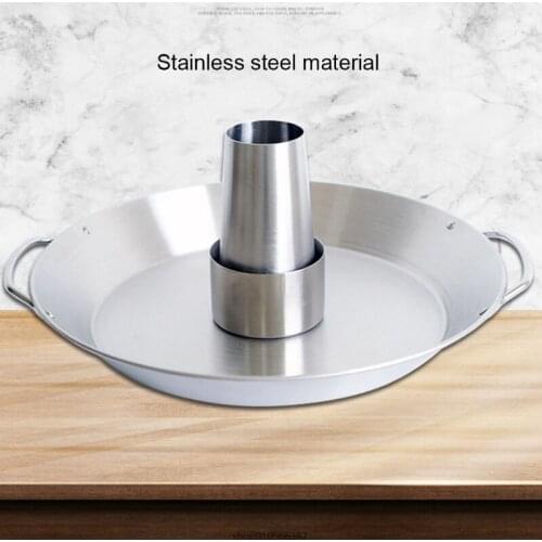 Round Roast Chicken Pan with Double Handles Turkey Grill Barbecue Bracket Portable Stainless Steel BBQ Holder Tool Kits Dropship