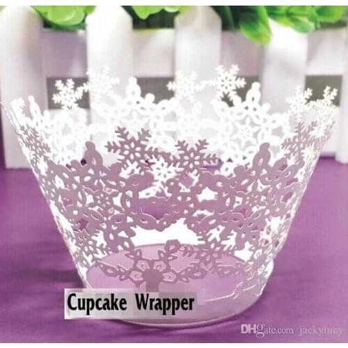 Laser Cut Snowflakes Baking Cupcake Wrapper Cake Liners Decorating Boxes Cup Tools Craft Supplies For Birthday xmas Decoration