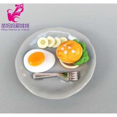 Mini break first egg knife with pans doll house diy accessories kitchen food display for barbie doll blyth 1/8 1/12 ob11
