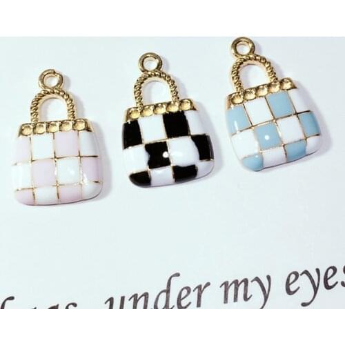 MRHUANG 10pcs/lot Bag Enamel Charms Pendant Fit Braclets Jewelry finding DIY Craft