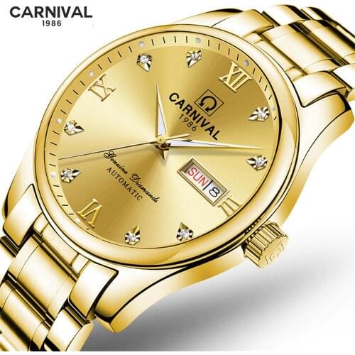 Mens Mechanical Gold Watch Waterproof Date Watches Luxury Brand Steel Diver Male Automatic Sapphire Golden Clock 2019 NEW