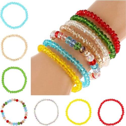 1PC New Fashion Crystal Beaded Bracelets For Women Sweet Temperament Handwork Bracelets Charms Jewelry