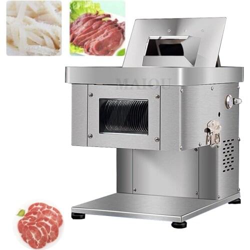 New Commercial Electric Meat Slicer Pure Copper Motor Fast Slicer Automatic Vegetable Cutter Stainless Steel Meat Grinder