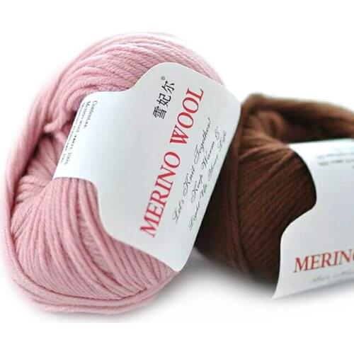 QZLKNIT 50g/ball 100%Merino wool yarn Autumn/winter Soft Medium-roving wool yarn DIY Hand knitted Crochet scarf clothes Yarn