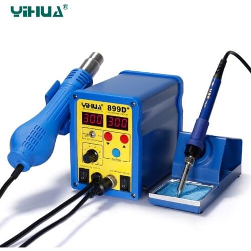 Soldering Station 720 W Large Power Temperature Controlled Soldering Station With Hot Air Rework Station YIHUA 899D