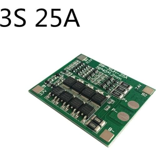 3S 25A 12V Lithium Battery Protection Board electric tools sprayer balanced circuit For Ternary/Cobalt acid/Lithium manganes