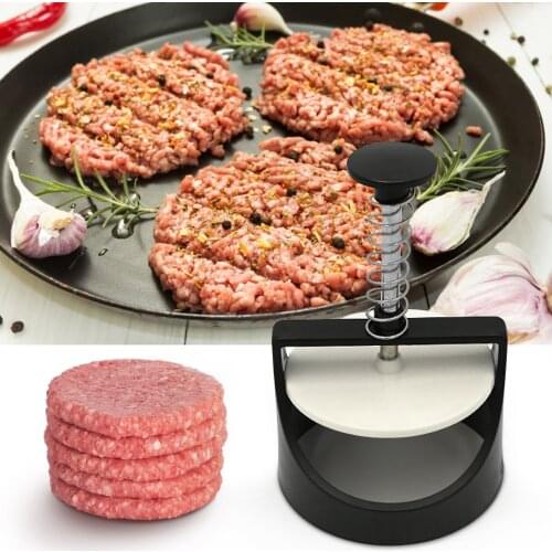 Home Kitchen Round Shape Hamburger Press Stainless Steel Hamburger Patty Maker Press Burger Meat Maker Mold Kitchen Gadgets