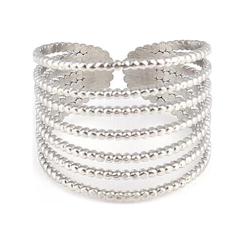 Simple Design Chain Ring Stainless Steel Adjustable Ring for Women and Men Punk Street Style Neutral Ladies chain rings