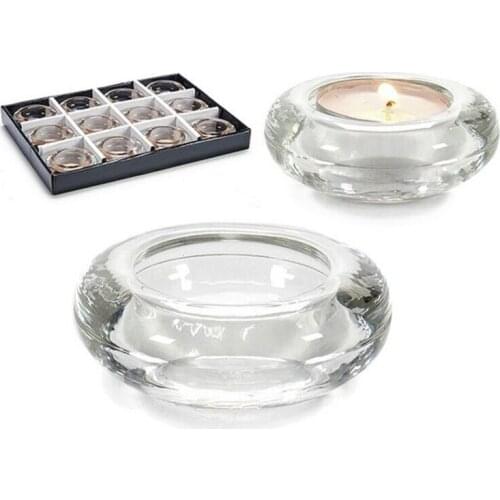 Candleholder Crystal Transparent (6,5 x 2,5 x 6,5 cm)