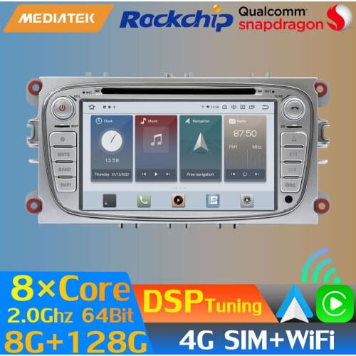 PX6 4G+64G For FORD Mondeo Focus S C Max Galaxy Android 10.0 GPS Radio Auto Wireless Carplay TDA7850 Bluetooth 5.0 WiFi HDMI DAB