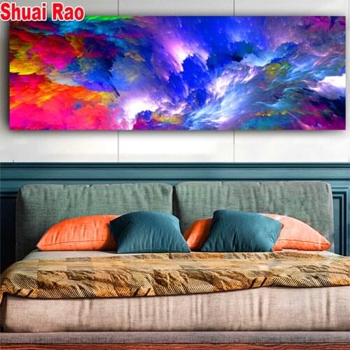 Blue Red diamond embroidery fantasy Abstract Cloud 5 d diy painting diamond Full Square Round Diamond Mosaic Large Art