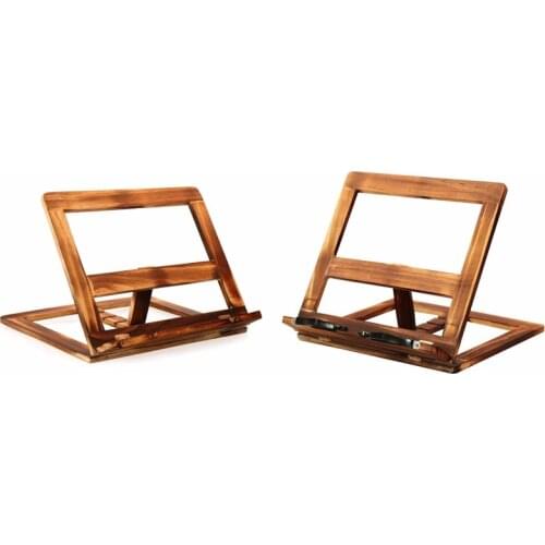 Foldable Recipe Book Stand,Wooden Frame Reading Bookshelf,Tablet Pc Support Stan P9YA