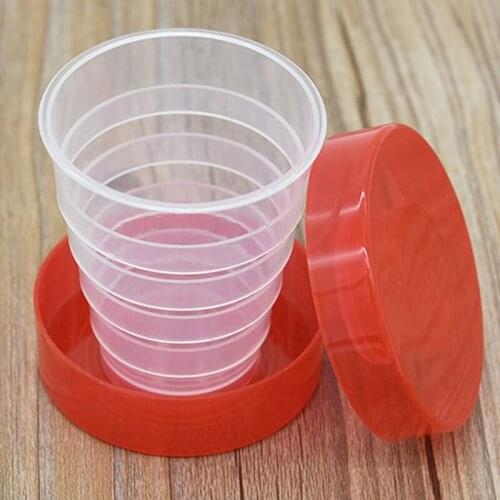 Folding Portable Collapsible Plastic Cups Telescopic Cups Camping Hiking Drinkware Random Color