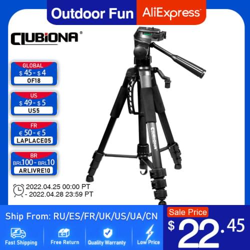 CLUBIONA 1.5m Telescopic Heavy Duty Aluminum Tripod 5/8" Threaded Rotary Joint Adapter With Slash Tilt Function for Laser Levels