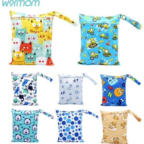 Warmom Washable eco-friendly Baby Diaper Storage Bag 20X25cm Waterproof TPU Wetbag Baby Diapers Nappies Stroller Diaper Wet Bag