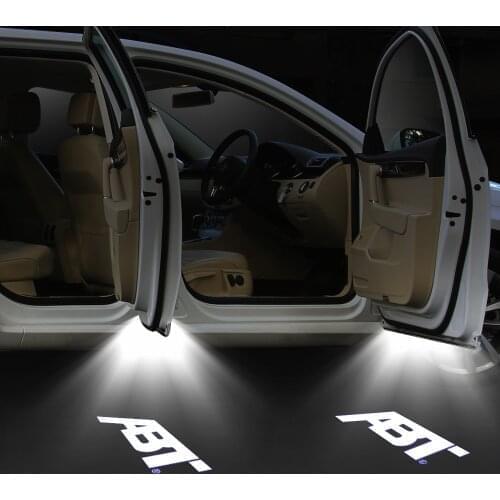 2pcs Emblem Badge ABT Logo Light LED Car Door Light Car Atmosphere Lamp ABT Logo Projector Lamp Auto Car Door Welcome Light