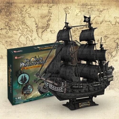 3D Jigsaw Puzzle For Caribbean Pirate Ship Model 328 Pieces Parent Child Interactive Toys Table Game Adult Jigsaw Toy