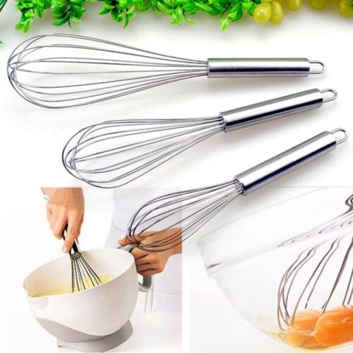 8/10/12 Inch Stainless Steel Egg Stirring Balloon Whisk Manual Egg Beater Mixer Kitchen Baking Utensil Cream Butter Whisk