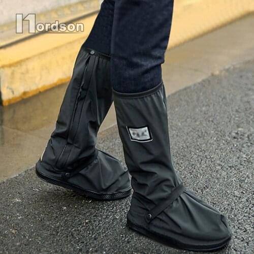 1Pair Black Waterproof Non-slip Motorcycle Cycling Bike Rain Boot Shoes Covers Thicken Autobike Reusable Overshoes