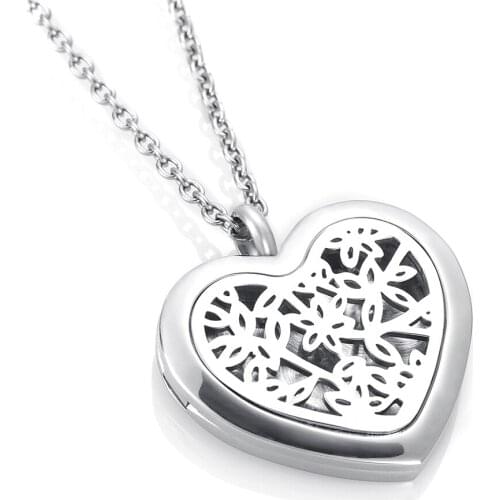 Flower Aromatherapy / Essential Oils Stainless Steel Perfume Diffuser Locket Necklace Best Price