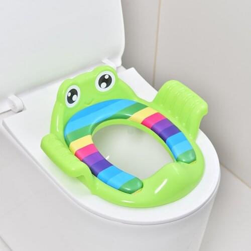 Baby Toilet Potty Seat With Handrail 4 Anti-skid Adjustable Bases Safe Seat With Armrest Outdoor Travel Infant Potty Cushion