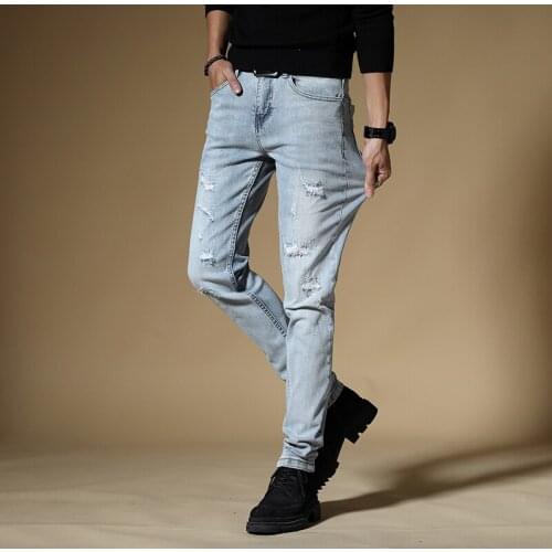 Jeans Mens Clothing casual pants Elastic Mens Jeans Slim Fit Men Pants Trousers Jeans for Men Pants Mens Jeans Homme Streetwear