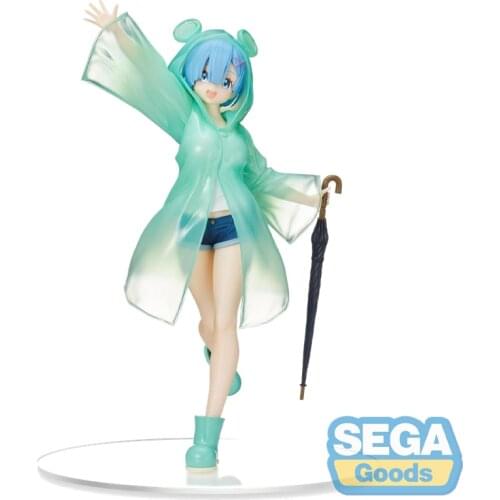 24Cm Re:life In A Different World From Zero Raincoat Rem Anime Action Figure Doll Pvc Model Toys Tabletop Ornaments In Stock