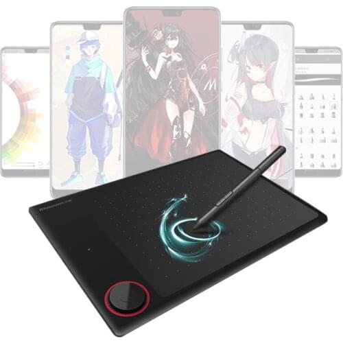 G30 7.2x5.3 Inches Digital Graphics Drawing Tablet 8192 Levels Pressure Writing Pad for Computer and Mobile Phone - Black