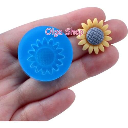 HYL282 21.3mm Sunflower Silicone Mold Fondant Cake Decoration Candy Resin Clay Earrings Necklace Craft Soap Candle FOOD SAFE