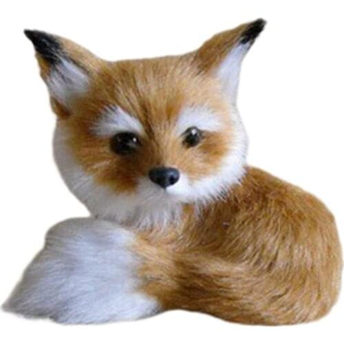 Interest Childrens Realistic Fluffy Fox Toy Kids Party Halloween Gift