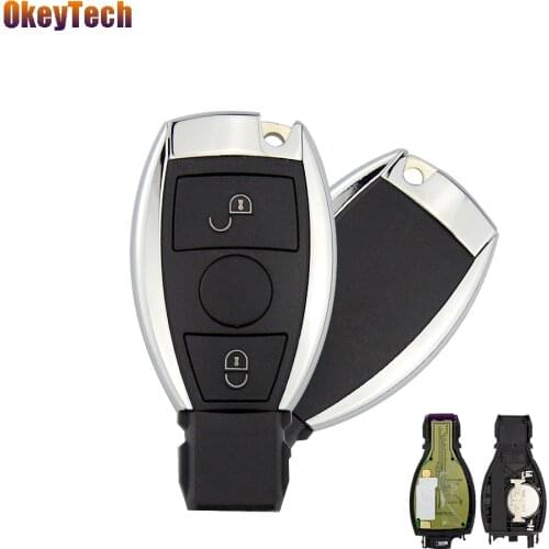 OkeyTech for Benz Remote Control Car Key 315/433Mhz 2 Buttons Keyless Entry Replacement for Mercedes BENZ 2000+with Insert Blade