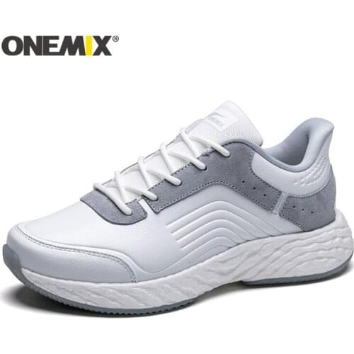 ONEMIX Men Light Road Running Shoes Leather sneakers Sport Shoes Men Outdoor Walking Shoes Men Waterproof Jogging Shoes women