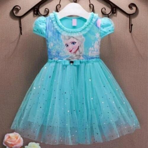 Girl Frozen Dresses Summer Baby Kid Clothes Princess Anna Elsa Dress Snow Queen Cosplay Costume New Years Party Dress